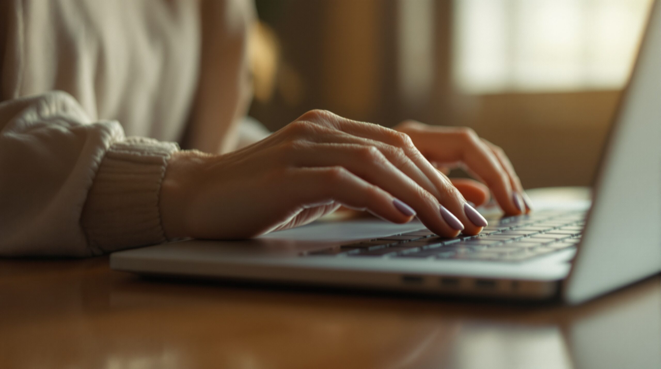 Professional practitioner busy blogging